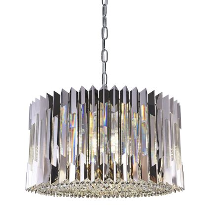 Lestenec na verigi RITZ 12xE14/40W/230V pr. 54 cm sijajni krom