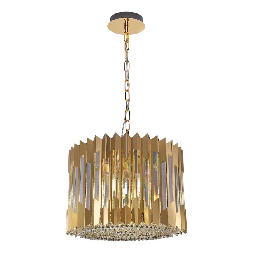 Lestenec na verigi RITZ 7xE14/40W/230V pr. 42 cm zlata