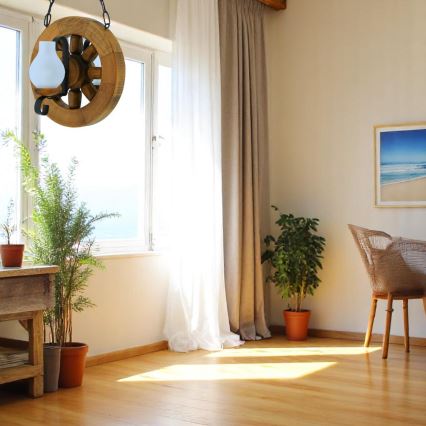 Lestenec na verigi ROATA 2xE14/40W/230V bukev - FSC certifikat