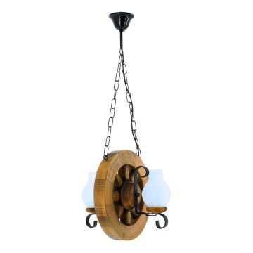 Lestenec na verigi ROATA 2xE14/40W/230V bukev