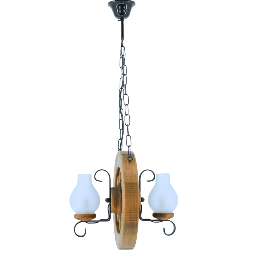 Lestenec na verigi ROATA 2xE14/40W/230V bukev
