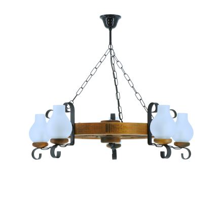 Lestenec na verigi ROATA 5xE14/40W/230V pr. 70 cm bukev - FSC certifikat