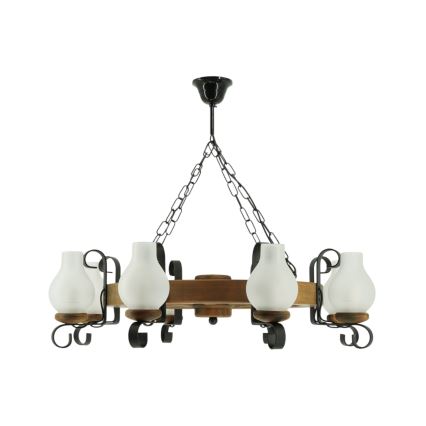 Lestenec na verigi ROATA 8xE14/40W/230V pr. 70 cm bukev - FSC certifikat