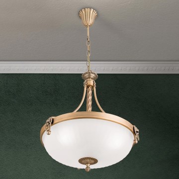 Lestenec na verigi ROCCA 3xE27/60W/230V pr. 42 cm bron/bela