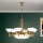 Lestenec na verigi ROCCA 9xE27/60W/230V pr. 75 cm bron/bela