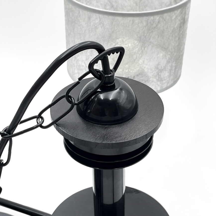 Lestenec na verigi ROSA 5xE27/60W/230V črna/siva