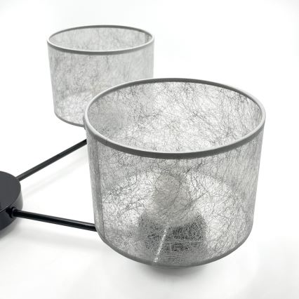 Lestenec na verigi ROSA 5xE27/60W/230V črna/siva