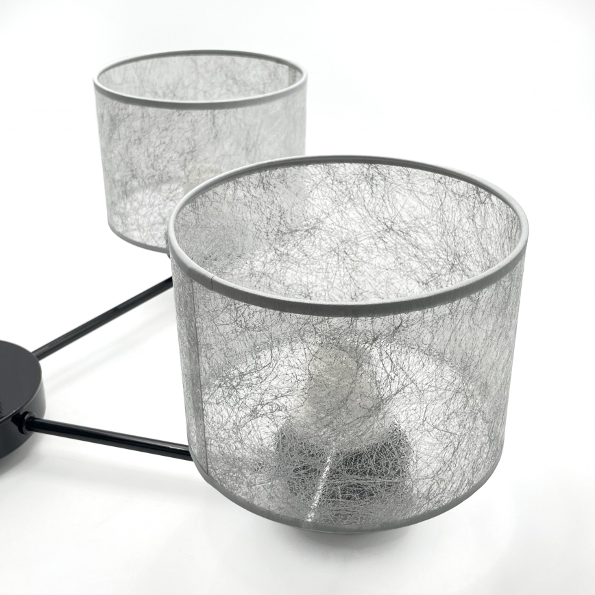 Lestenec na verigi ROSA 5xE27/60W/230V črna/siva