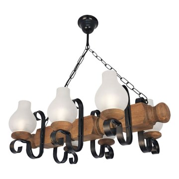 Lestenec na verigi RUSTIC 6xE14/40W/230V bukev - FSC certifikat