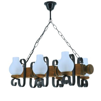 Lestenec na verigi RUSTIC 6xE14/40W/230V bukev - FSC certifikat