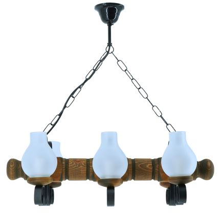 Lestenec na verigi RUSTIC 6xE14/40W/230V bukev - FSC certifikat