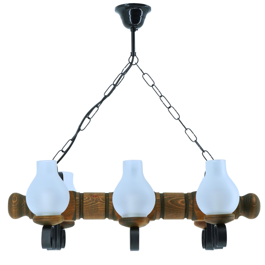 Lestenec na verigi RUSTIC 6xE14/40W/230V bukev - FSC certifikat