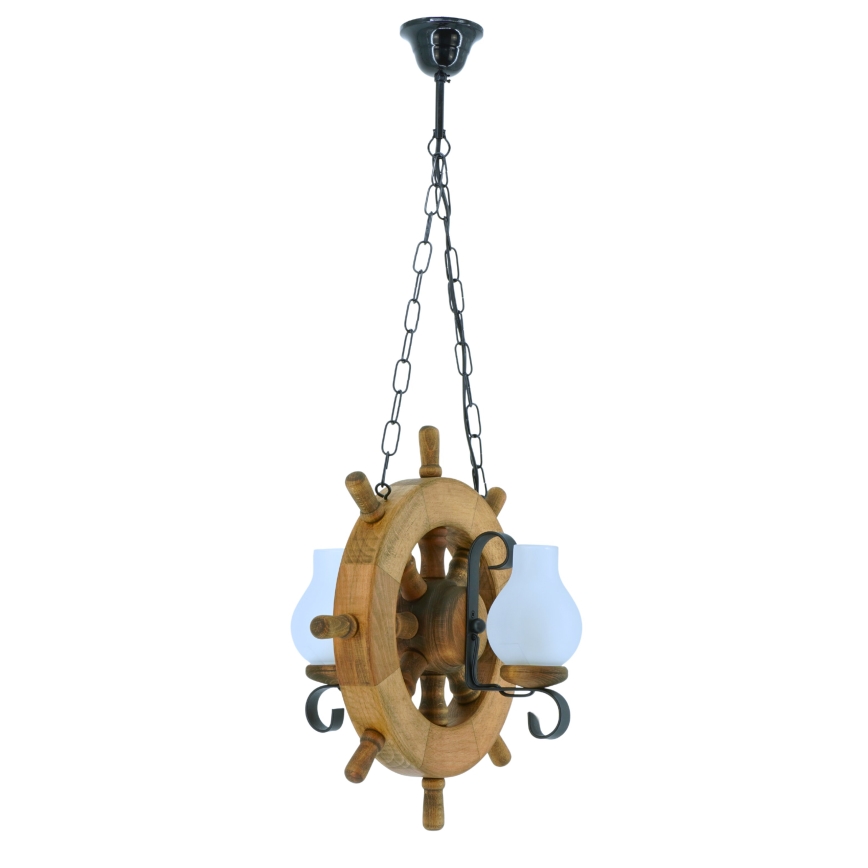 Lestenec na verigi TIMONA 2xE14/40W/230V bukev - FSC certifikat