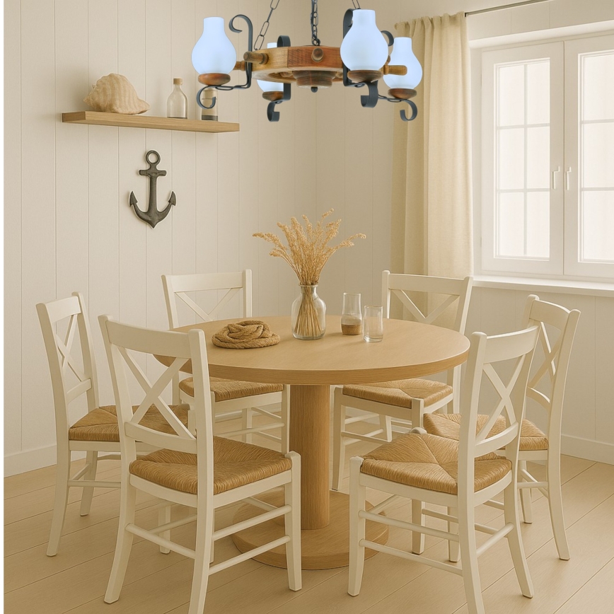 Lestenec na verigi TIMONA 4xE14/40W/230V bukev - FSC certifikat
