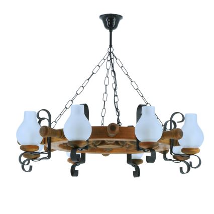 Lestenec na verigi TIMONA 8xE14/40W/230V bukev - FSC certifikat