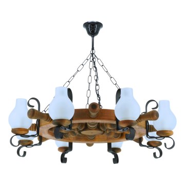 Lestenec na verigi TIMONA 8xE14/40W/230V bukev