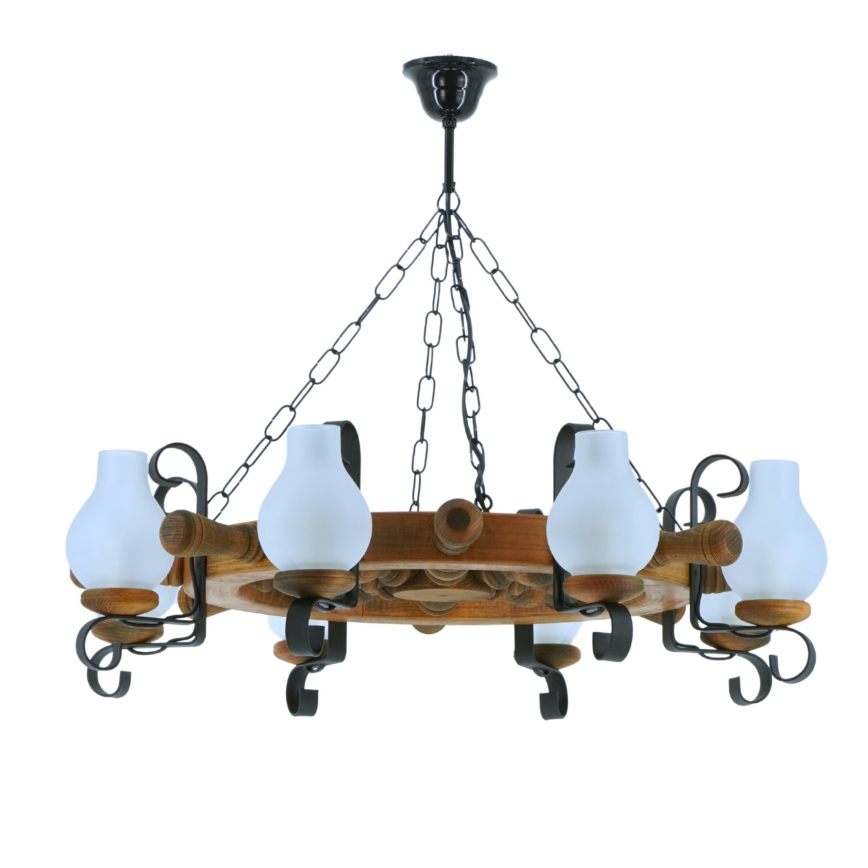 Lestenec na verigi TIMONA 8xE14/40W/230V bukev