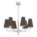 Lestenec na verigi TORTOLA 6xE14/15W/230V rjava/kremna