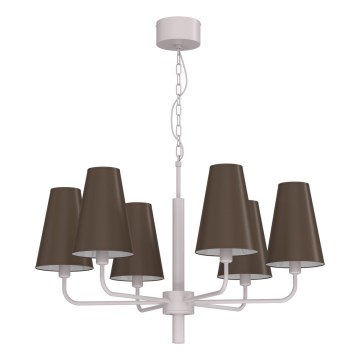 Lestenec na verigi TORTOLA 6xE14/15W/230V rjava/kremna