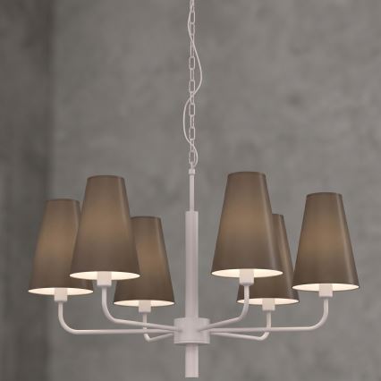 Lestenec na verigi TORTOLA 6xE14/15W/230V rjava/kremna