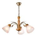 Lestenec na verigi TULIPAN 3xE27/60W/230V bukovina