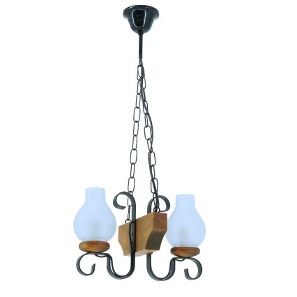 Lestenec na verigi VELA 2xE14/40W/230V bukev - FSC certifikat