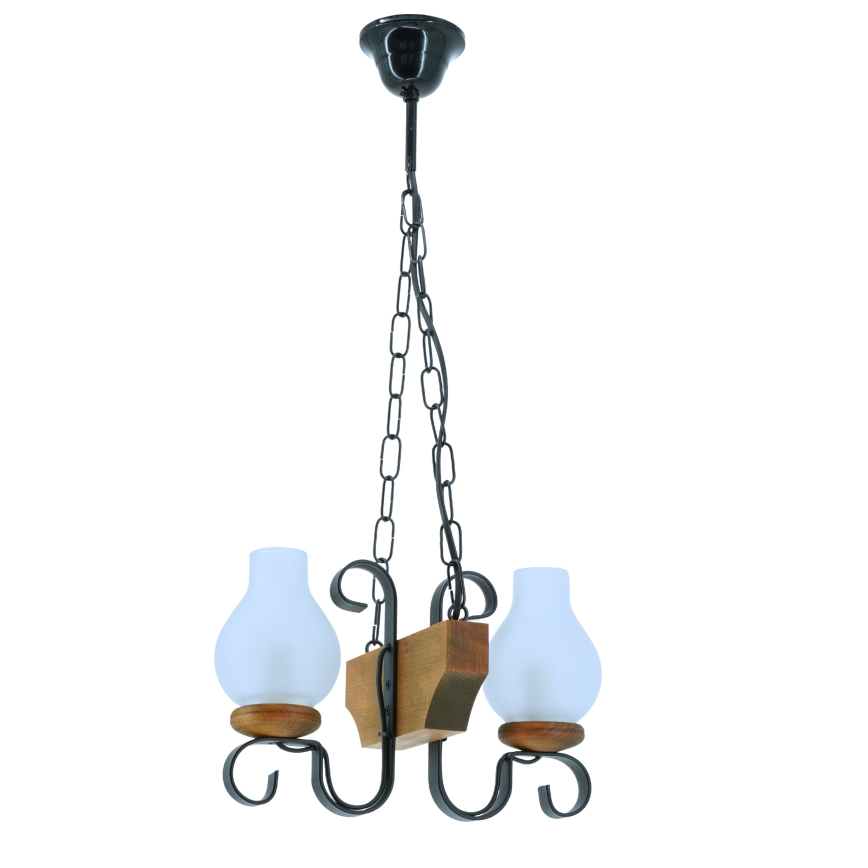 Lestenec na verigi VELA 2xE14/40W/230V bukev - FSC certifikat