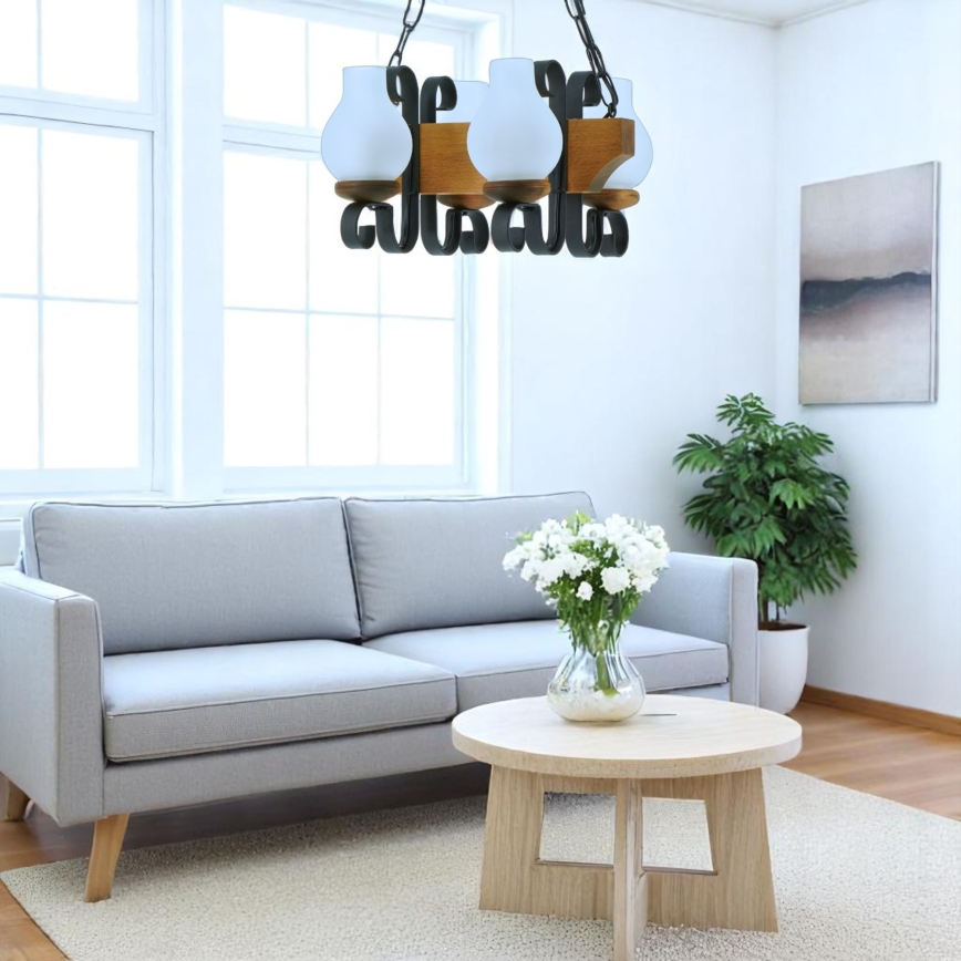 Lestenec na verigi VELA 4xE14/40W/230V bukev - FSC certifikat