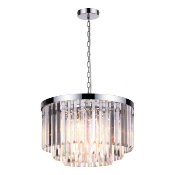 Lestenec na verigi VETRO 5xE14/60W/230V, sijajni krom