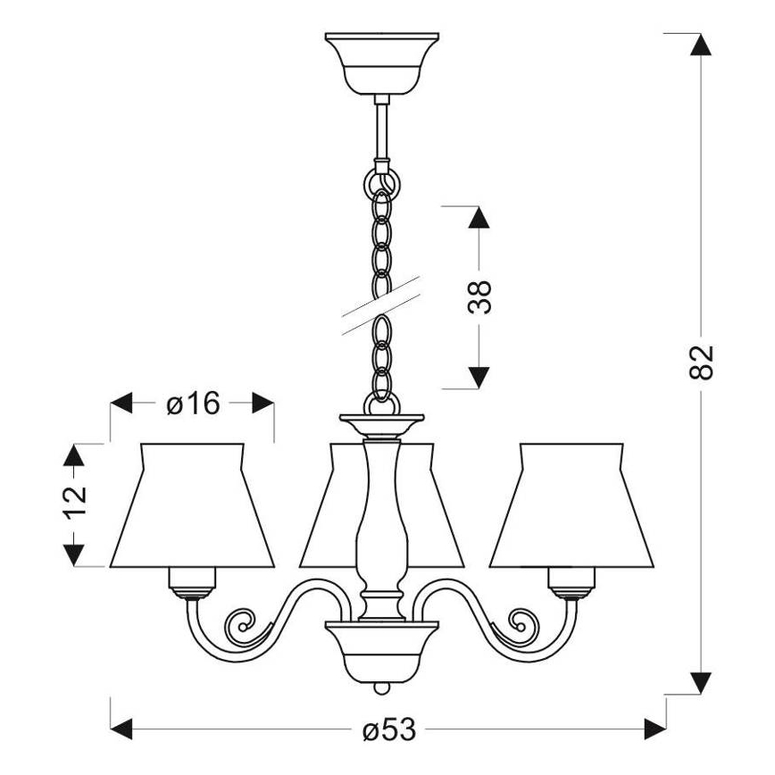 Lestenec na verigi ZEFIR 3xE27/40W/230V