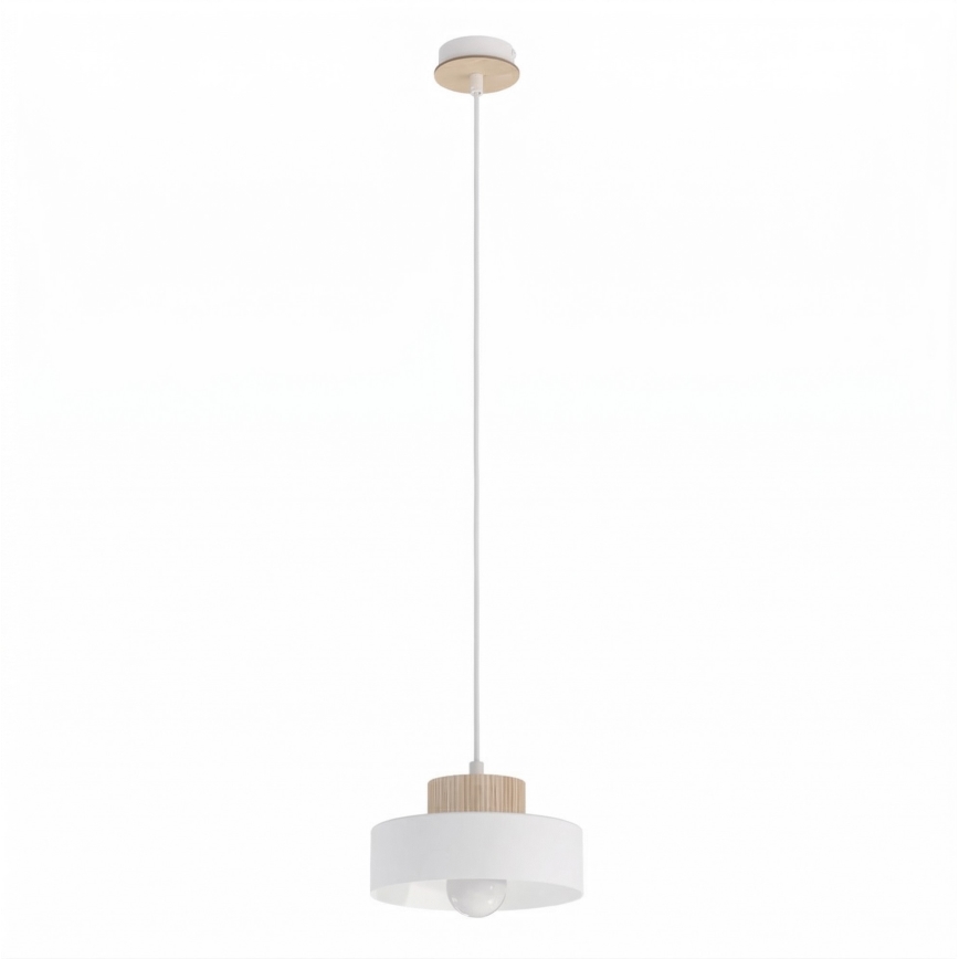 Lestenec na vrvi KIVI 1xE27/15W/230V bela