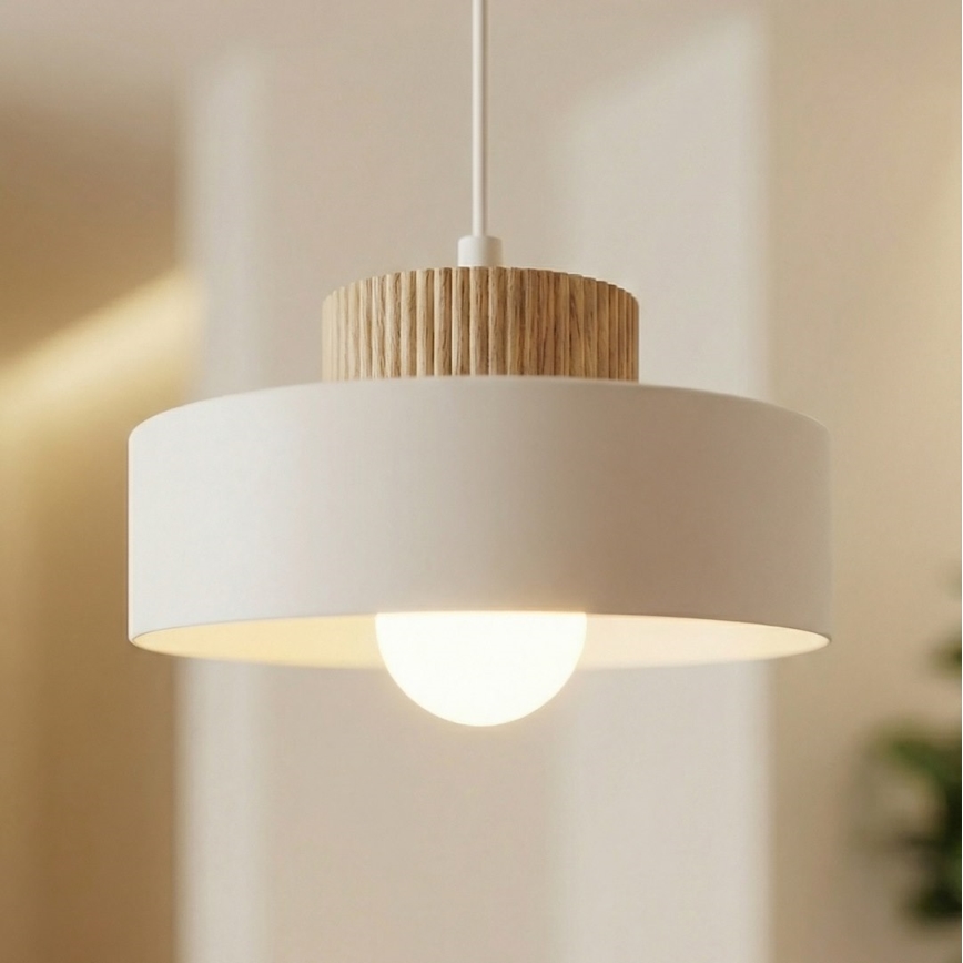 Lestenec na vrvi KIVI 1xE27/15W/230V bela