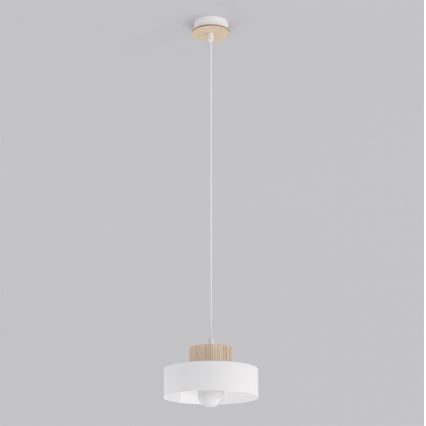 Lestenec na vrvi KIVI 1xE27/15W/230V bela