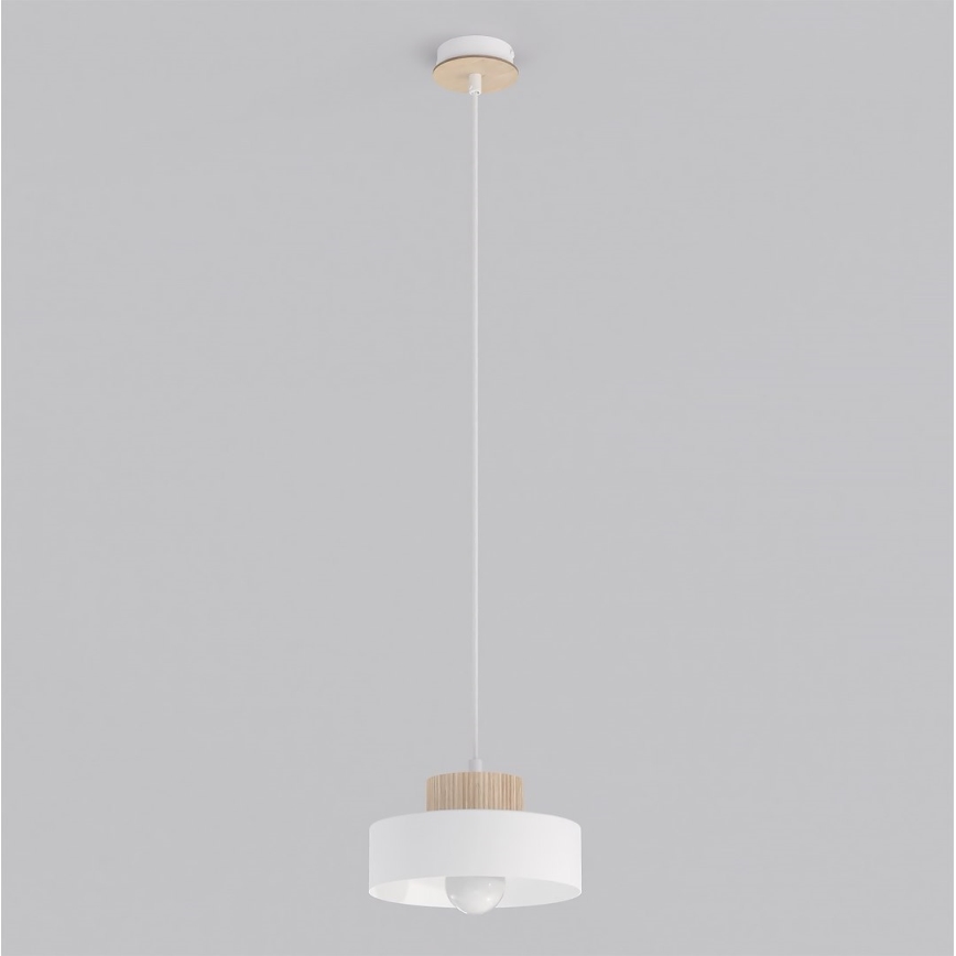 Lestenec na vrvi KIVI 1xE27/15W/230V bela