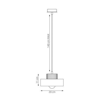 Lestenec na vrvi KIVI 1xE27/15W/230V bela