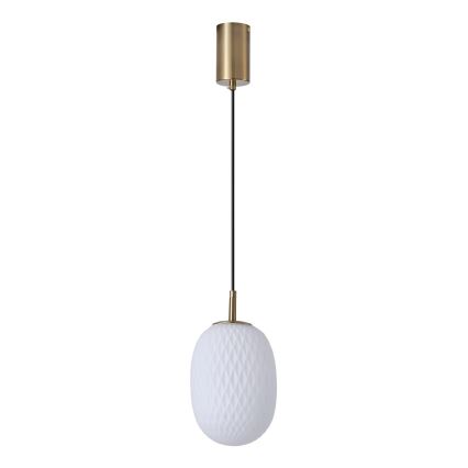 Lestenec na vrvici 1xE14/25W/230V bela pr. 15 cm