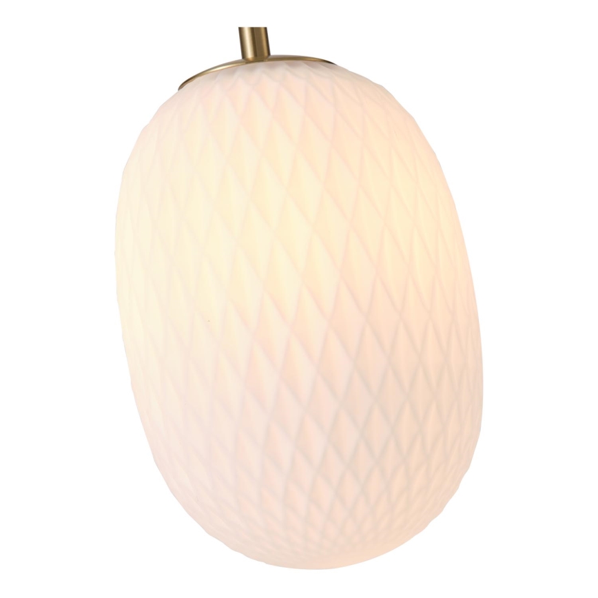Lestenec na vrvici 1xE14/25W/230V bela pr. 15 cm