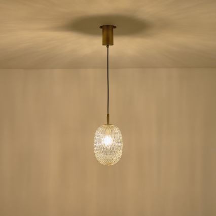 Lestenec na vrvici 1xE14/25W/230V prozorna pr. 15 cm