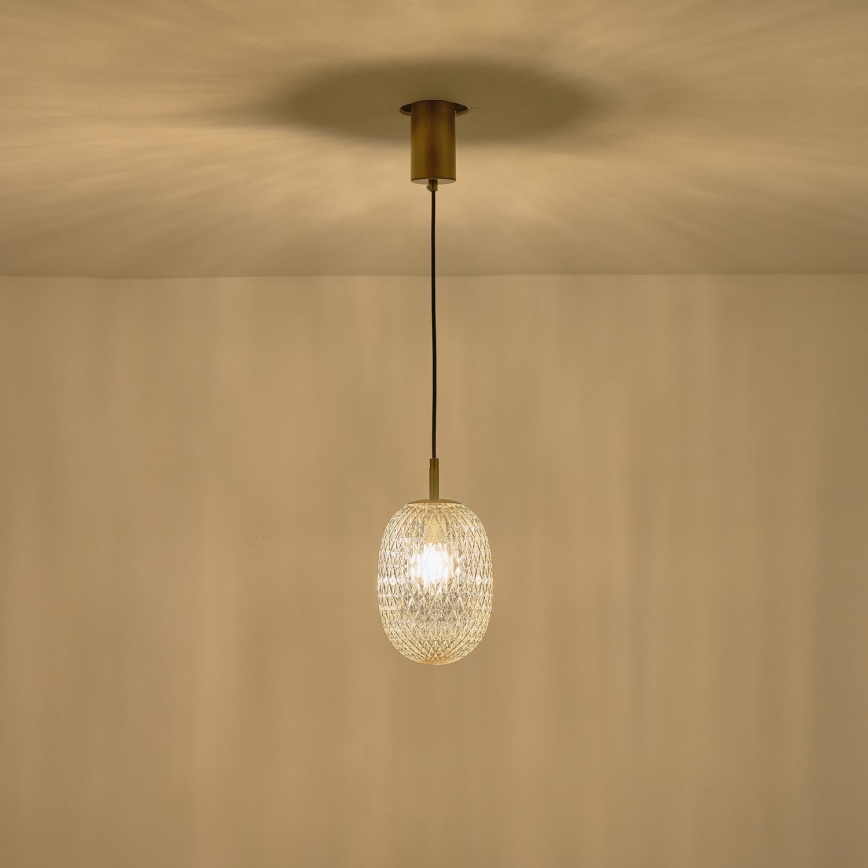 Lestenec na vrvici 1xE14/25W/230V prozorna pr. 15 cm