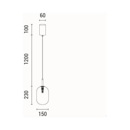 Lestenec na vrvici 1xE14/25W/230V rjava pr. 15 cm