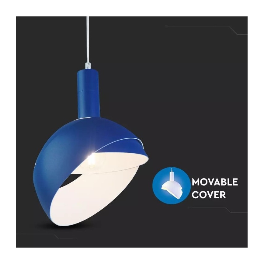 Lestenec na vrvici 1xE14/60W/230V moder