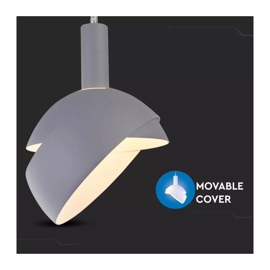 Lestenec na vrvici 1xE14/60W/230V siv