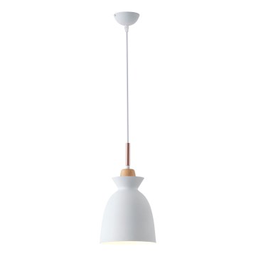 Lestenec na vrvici 1xE27/15W/230V bela pr. 19,5 cm