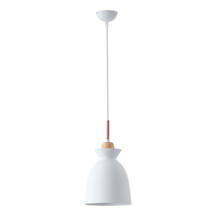 Lestenec na vrvici 1xE27/15W/230V bela pr. 19,5 cm