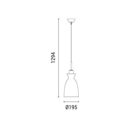 Lestenec na vrvici 1xE27/15W/230V bela pr. 19,5 cm
