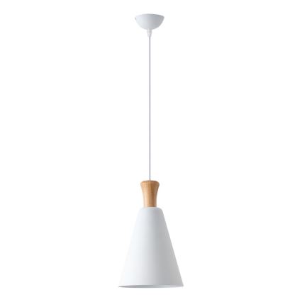 Lestenec na vrvici 1xE27/15W/230V bela pr. 20 cm