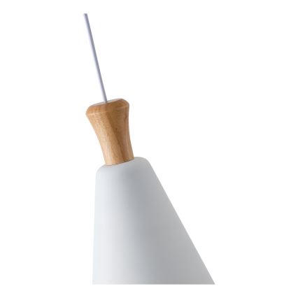 Lestenec na vrvici 1xE27/15W/230V bela pr. 20 cm