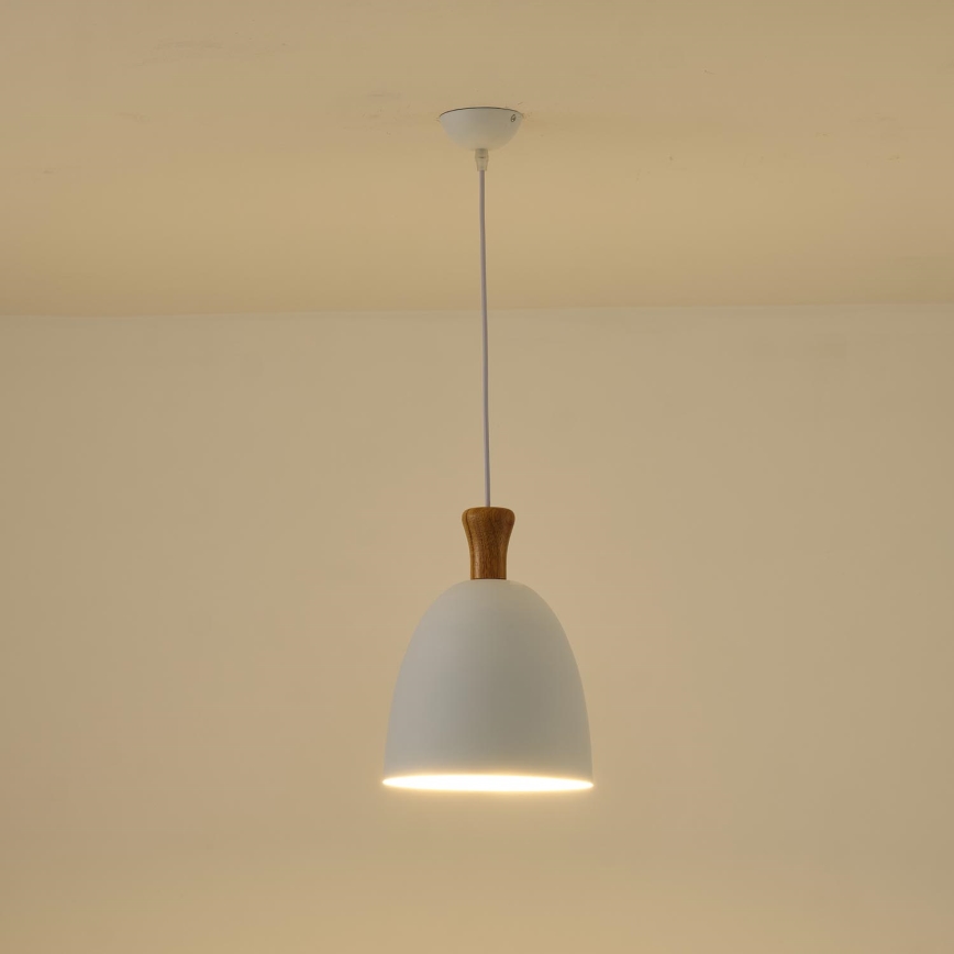 Lestenec na vrvici 1xE27/15W/230V bela pr. 23 cm