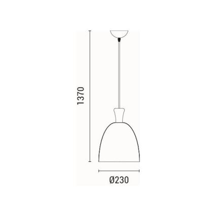 Lestenec na vrvici 1xE27/15W/230V bela pr. 23 cm