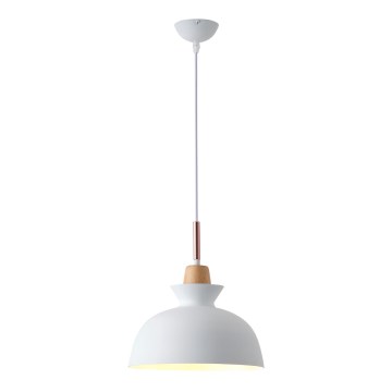 Lestenec na vrvici 1xE27/15W/230V bela pr. 28 cm